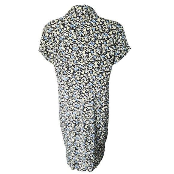 Ann Taylor Loft Dress Womens Size 14 Petite Floral Button Front Y2K Short Sleeve - Picture 3 of 7